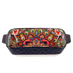Блюдо для запекания "Arabesque" (синий) 22,5*12,5см v=600мл. (фарфор) (min9) (транспортная упаковка)