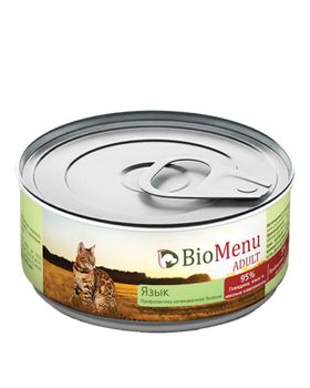 BioMenu Cat Adult Консервы Мясной паштет с Языком 100гр.