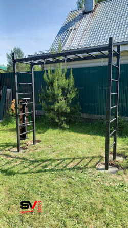 Монтаж уличной шведской стенки Sv Sport Рукоход (4 вертикальных столба)