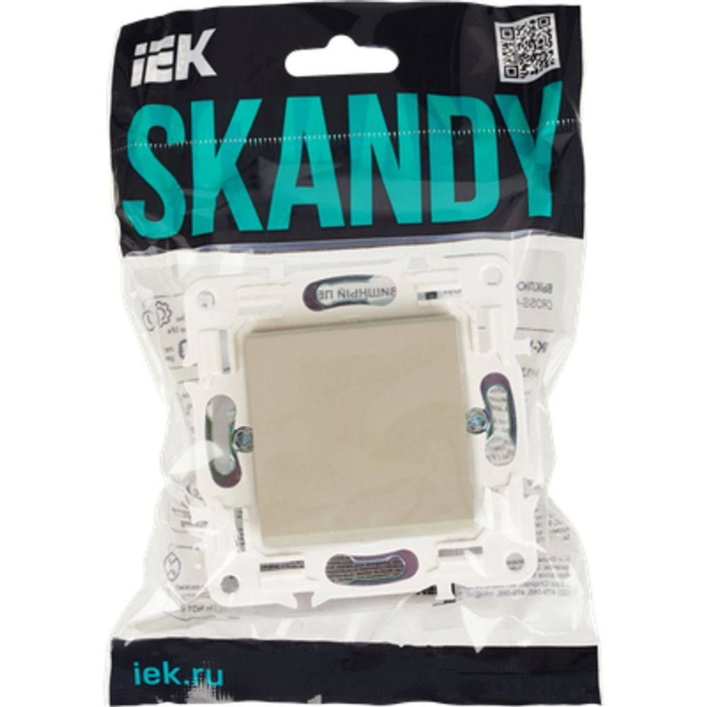 SKANDY Выключатель 1-клавишный перекрестный 10А SK-V03B бежевый IEK