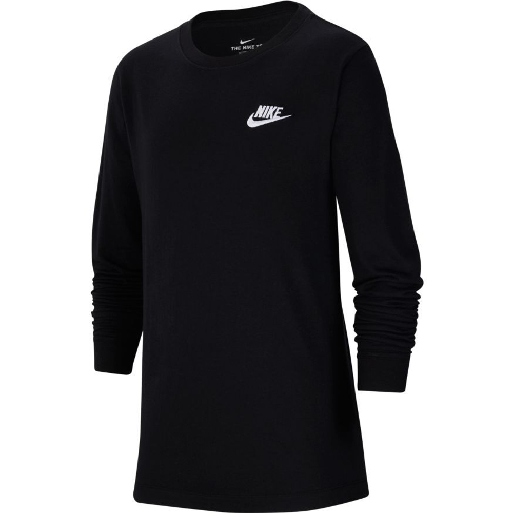 Футболка для мальчика теннисная Nike NSW Tee LS Embedded Futura B - black/white