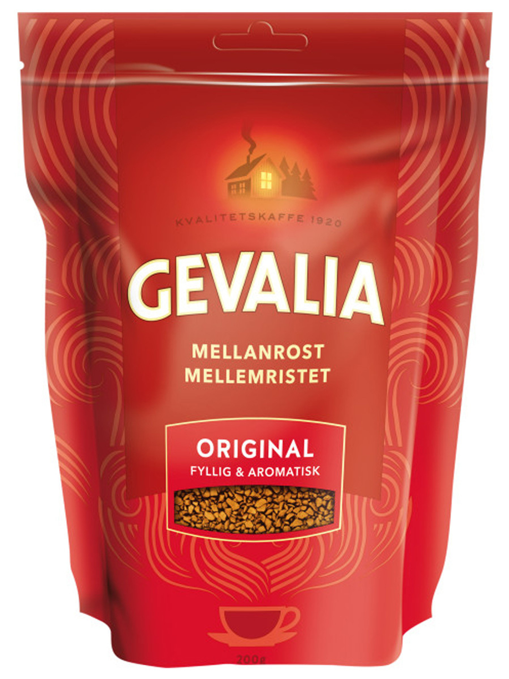 Кофе растворимый Gevalia Original 200 г, средней обжарки, 110 порций, из 100% ЗЕРЕН Арабики