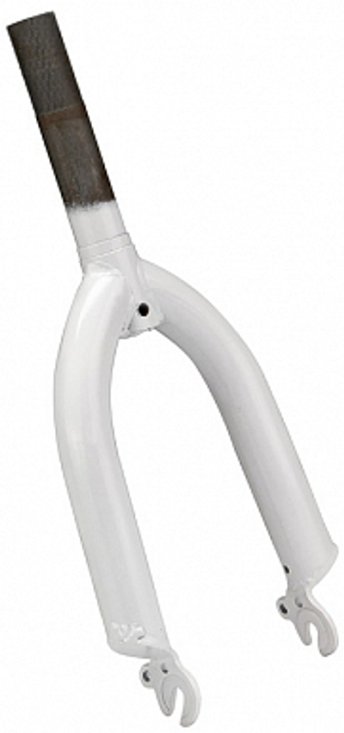 Вилка 12" 1" жёсткая резьбовая, стальная белая