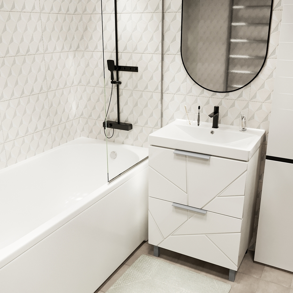 Тумба д/ванной "Гранд-60"  под раковину Fest-60 (Sanita Lux) (ПВХ)