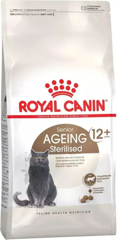 Сухой корм Royal Canin Ageing Sterilised  12+ для стерилизованных пожилых кошек старше 12 лет, 4 кг