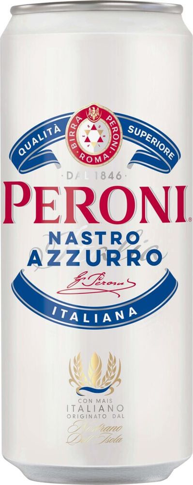 Пиво светлое Peroni Nastro Azzurro 0.33 жб - 24 шт