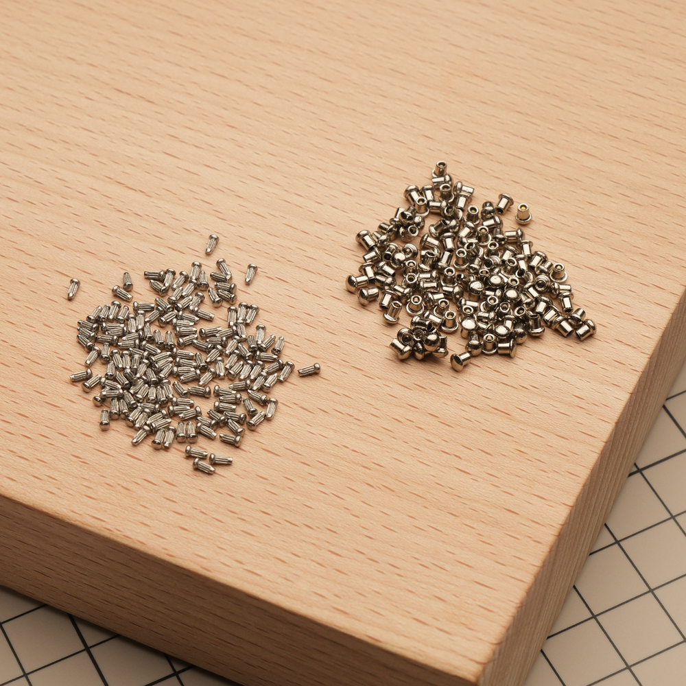 Хольнитены короткие для комплектов фурнитуры серии Birkin/Kelly, цвет серебро (Комплект 5 шт)