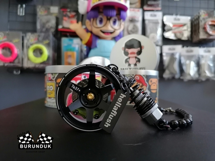 HELLAFLUSH БРЕЛОК *ДИСК ЧЁРНЫЙ / ЗЕЛЁНЫЙ