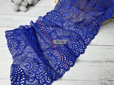 Кружево ЭЛАСТИЧНОЕ электрик 19см