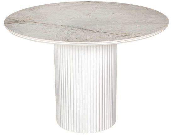 Стол DUBAI 90 Silvern gloss / white velvet