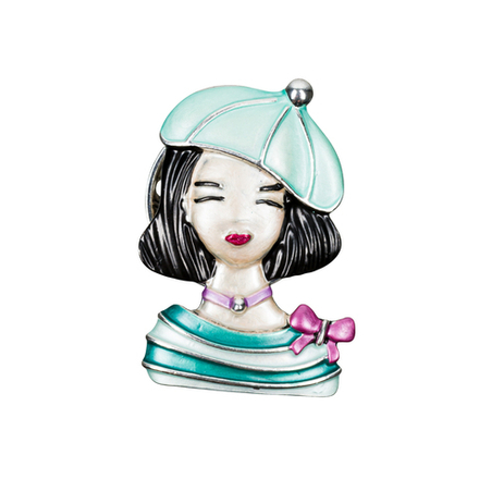 Брошь Shadore Девочка в берете XZ1479.20 G/S