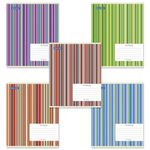 Тетрадь 24 л. BRAUBERG, клетка, обложка картон, ПОЛОСКИ, 401863, 5шт