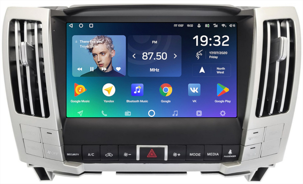 Магнитола для Toyota Harrier XU30 2003-2013, Lexus RX 2003-2009 (ШГУ цветной, рамка наверх тип 2) - Teyes SPRO+ монитор 9" IPS на Android 10, ТОП процессор, 4Гб+32Гб, 4G SIM-слот