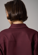 Рубашка-жакет укороченная бордовая