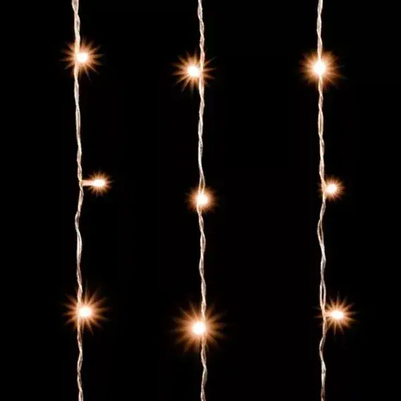 Светодиодный занавес 2*3 м., 600 теплых белых LED ламп, облегченный, прозрачный провод ПВХ, LTC (PCL600NOT-10-2WW)