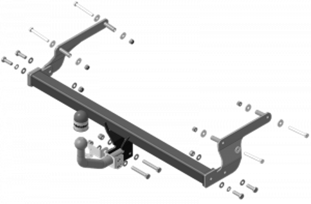 Фаркоп с эл-кой Smart для Renault Logan 2004-2016 (оцинкованный шар)(паспорт и сертификат в комплекте) 91702-A.Motodor