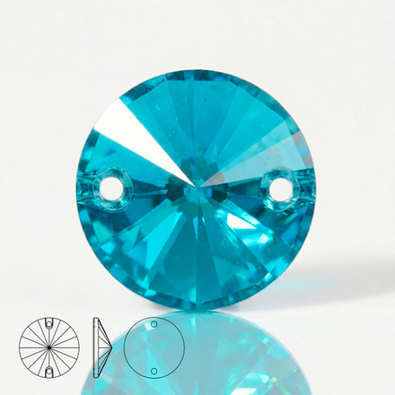 Пришивные стеклянные стразы (Aquamarine) Rivoli