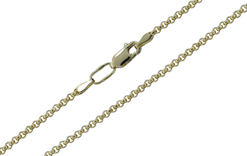 Цепь ролло длина 55 см Ø 0.85 мм (желтое золото 585 проба)