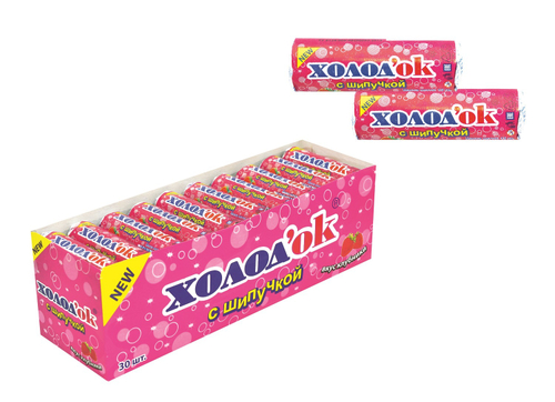 Конфеты таблетированные "ХОЛОДОК"со вкусом КЛУБНИКИ 24бл*30шт*15гр