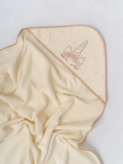 Полотенце с уголком махровое Lollycottons Единорог звезды