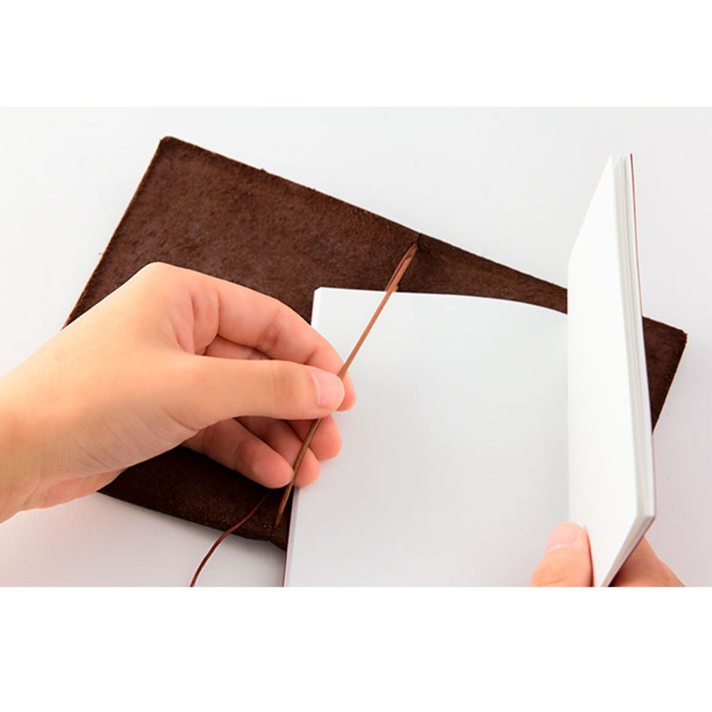 Кожаный блокнот Traveler's Company 98х134 мм на резинке (15027-006) 2