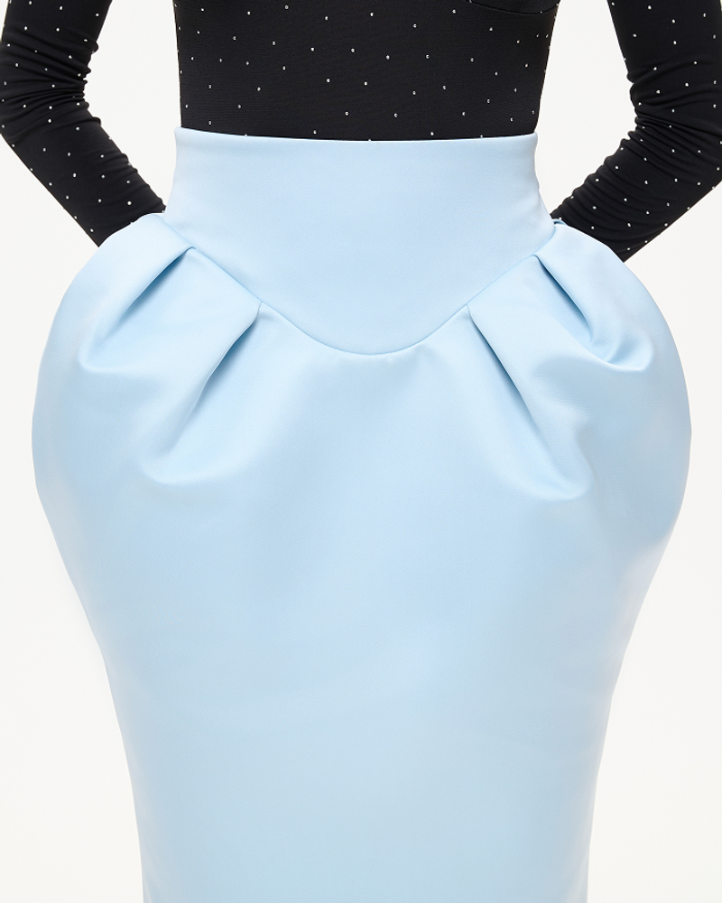 Юбка миди из атласа