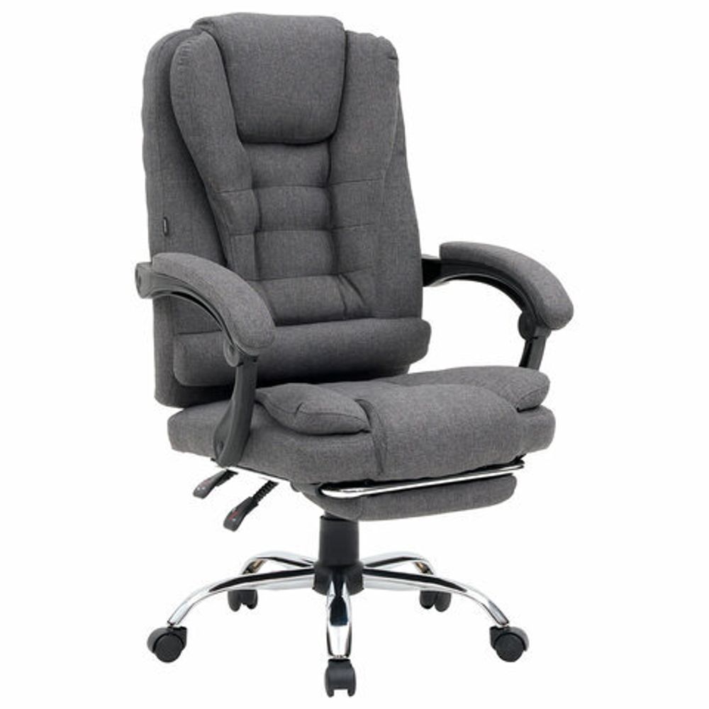 Кресло офисное CROMEX (КРОМЕКС) "Chill MS-005", с функцией вибромассажа, подножка, ткань, серое, 532959