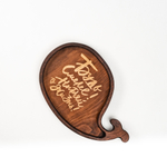 Менажница деревянная из сибирского кедра для подачи блюд и закусок с гравировкой "БУДЬ СМЕЛЕЕ! НЫРЯЙ В ЖИЗНЬ!"