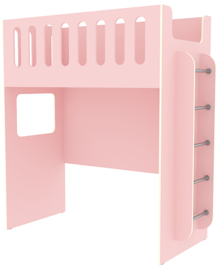 Кровать-чердак КарИВи с нишей ДС-27 80x160 Розовый