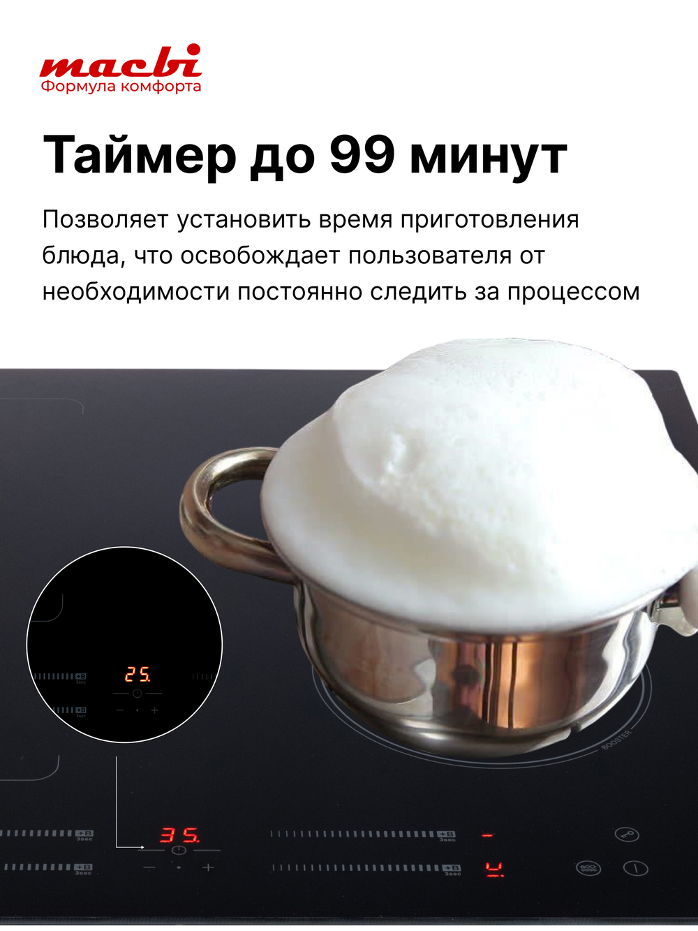 Индукционная варочная панель MACBI GK-IF607210EB 4 конфорки, черная