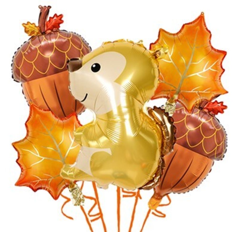 Шар (24''/61 см) Фигура, Кленовый лист, Оранжевый, 1 шт.