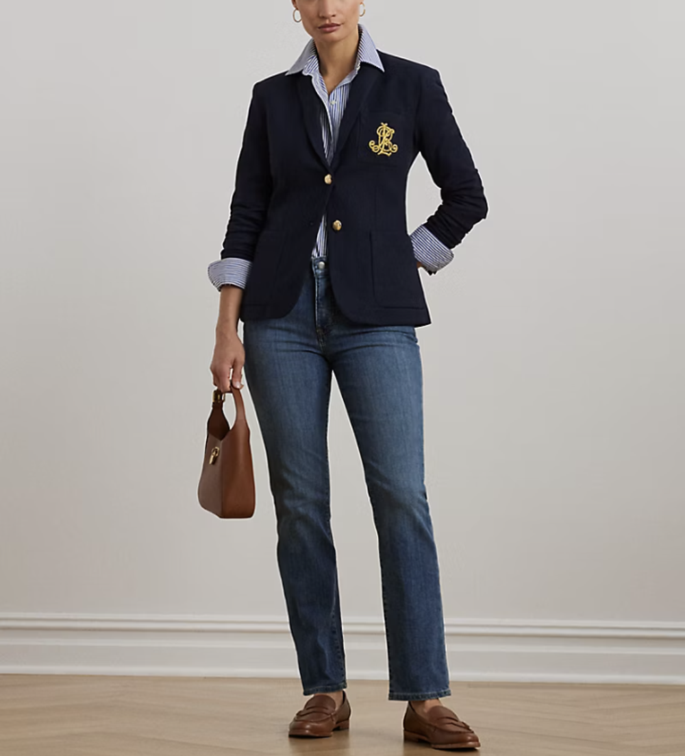 Жакет Lauren Ralph Lauren Bullion Jacquard – тёмно-синий, с вышивкой