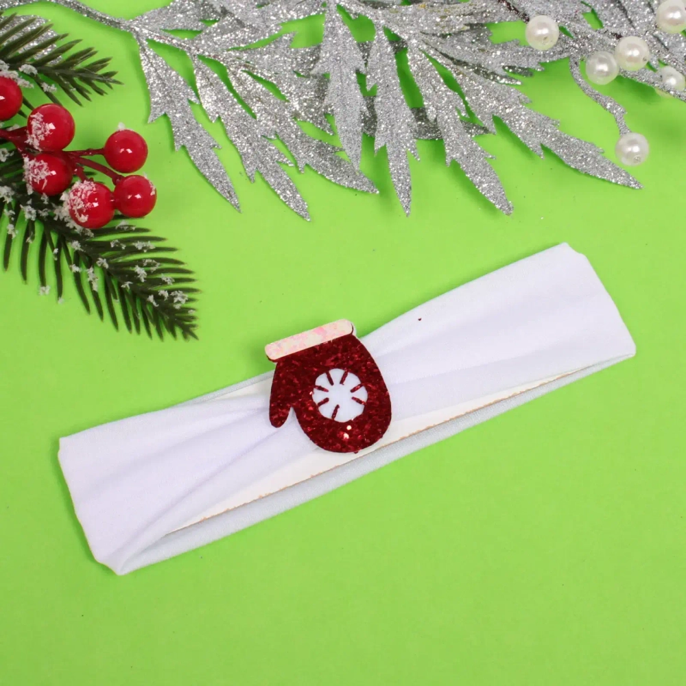 Повязка на голову детская «New Little Mi Mi - Новогодние варежки», микс 3 цвета, 4*16.5см