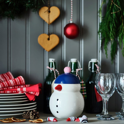 ВИНТЕРФИНТ VINTERFINT Контейнер с крышкой 1 л снеговик, белый