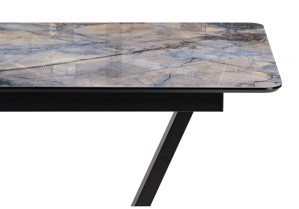 Стол стеклянный Woodville на тумбе Бугун 120х80х77 магеллан, черный