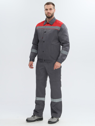 Костюм Лигор-2 СОП (тк.Смесовая,210) п/к, т.серый/красный