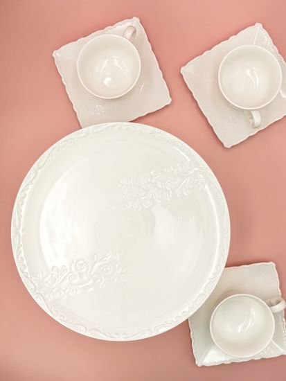 Блюдо круглое на ножке 30,5х9,5 см. "Орнамент"