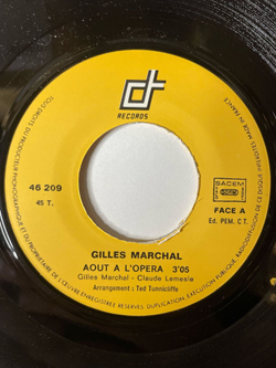 Винтажная виниловая пластинка LP Gilles Marchal Aout A L'Opera (France 1975) 7 дюймов