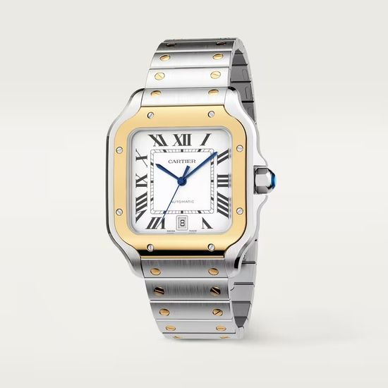 Часы Cartier Santos de Cartier в стальном корпусе с желтым золотом
