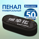 Пенал-футляр BRAUBERG 1 отделение органайзер полиэстер 22x9x5 см "Emotions" (2 штуки в упаковке)
