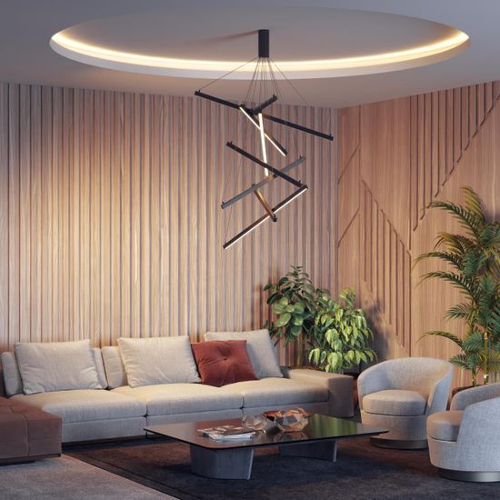 3860/96B L-VISION ODL20 326 черный/металл Подвесной светильник LED 3000K 96W 220V COMETA