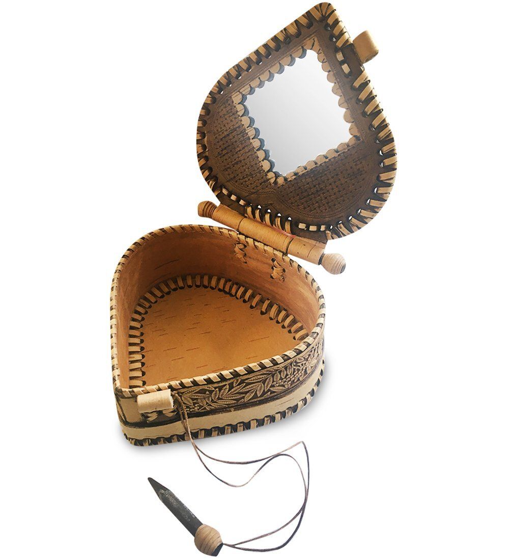 Народные промыслы BST-324/ 2 Шкатулка «Рябина» (береста)