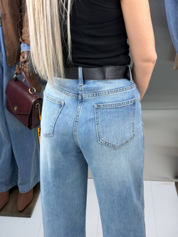 Брюки джинсовые женские арт. 1809 цвет "синий"