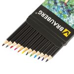 Карандаши цветные BRAUBERG "Artist line", 12 цветов, черный корпус, заточенные, высшее качество, 180539
