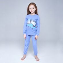 Сиреневая пижама для девочки с енотом 104-152