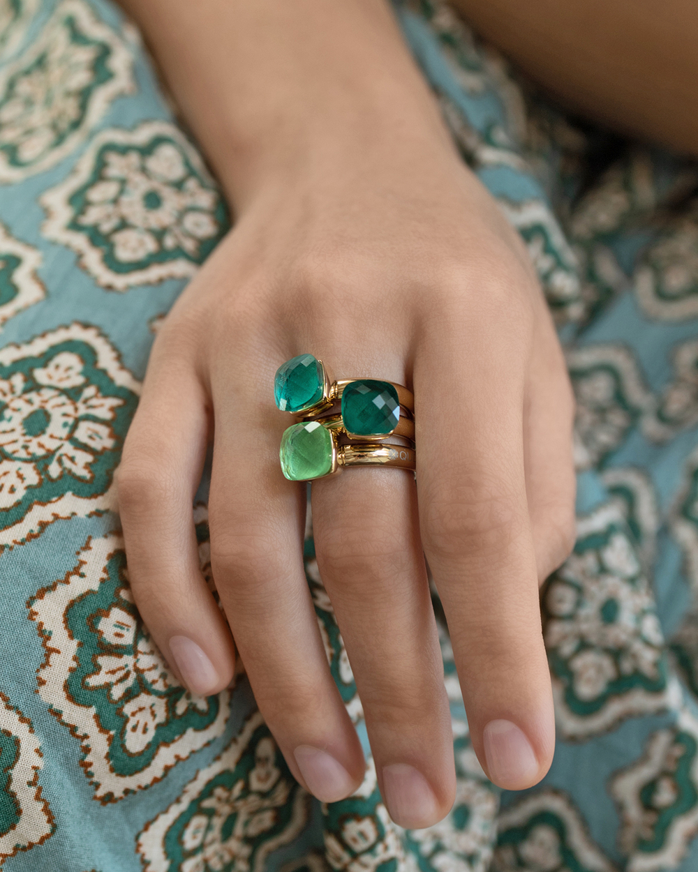 Кольцо Qudo FIRENZE 19 (G) Emerald 107001/40-4507 19 размер 19