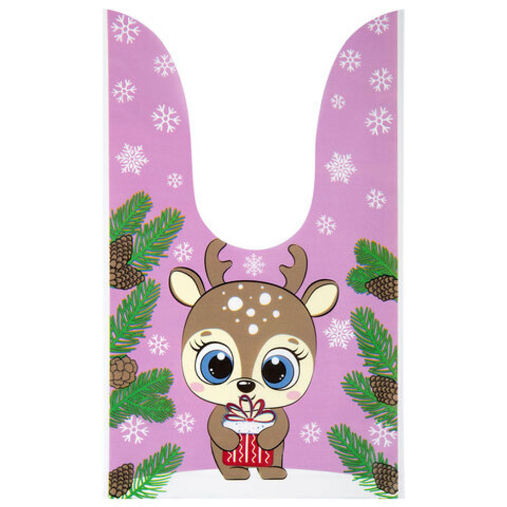 Пакетик подарочный НАБОР НГ,13,8х23см,с зажимами,полиэтилен 35 шт