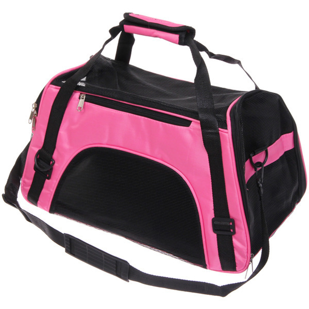 Сумка - переноска для животных «ЛЮБИМЫЙ БРО», цвет розовый, размер М, 46*24*25см/до 7кг (Пакет и Лейбл)