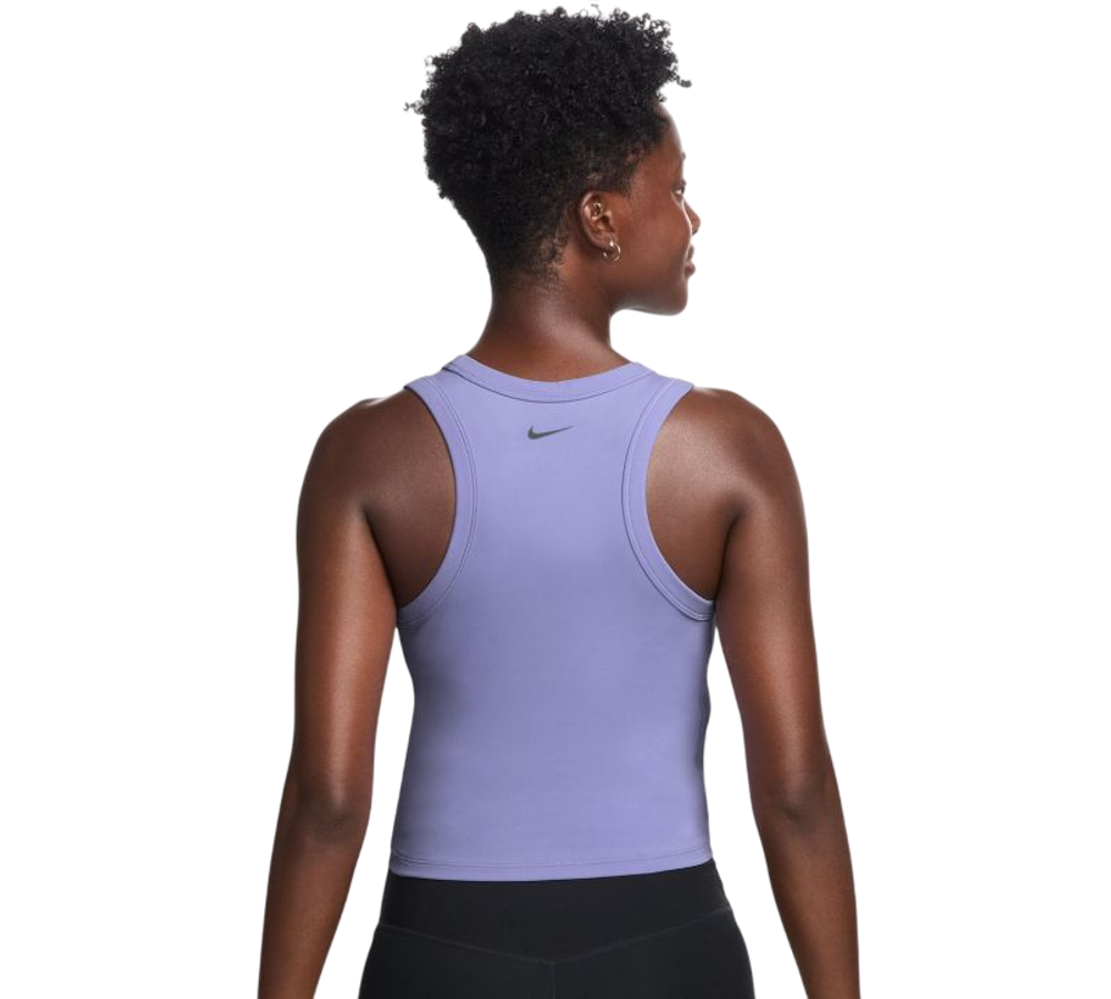 Топ теннисный Nike One Fitted Dri-Fit Short Sleeve Crop - lilac ice/black