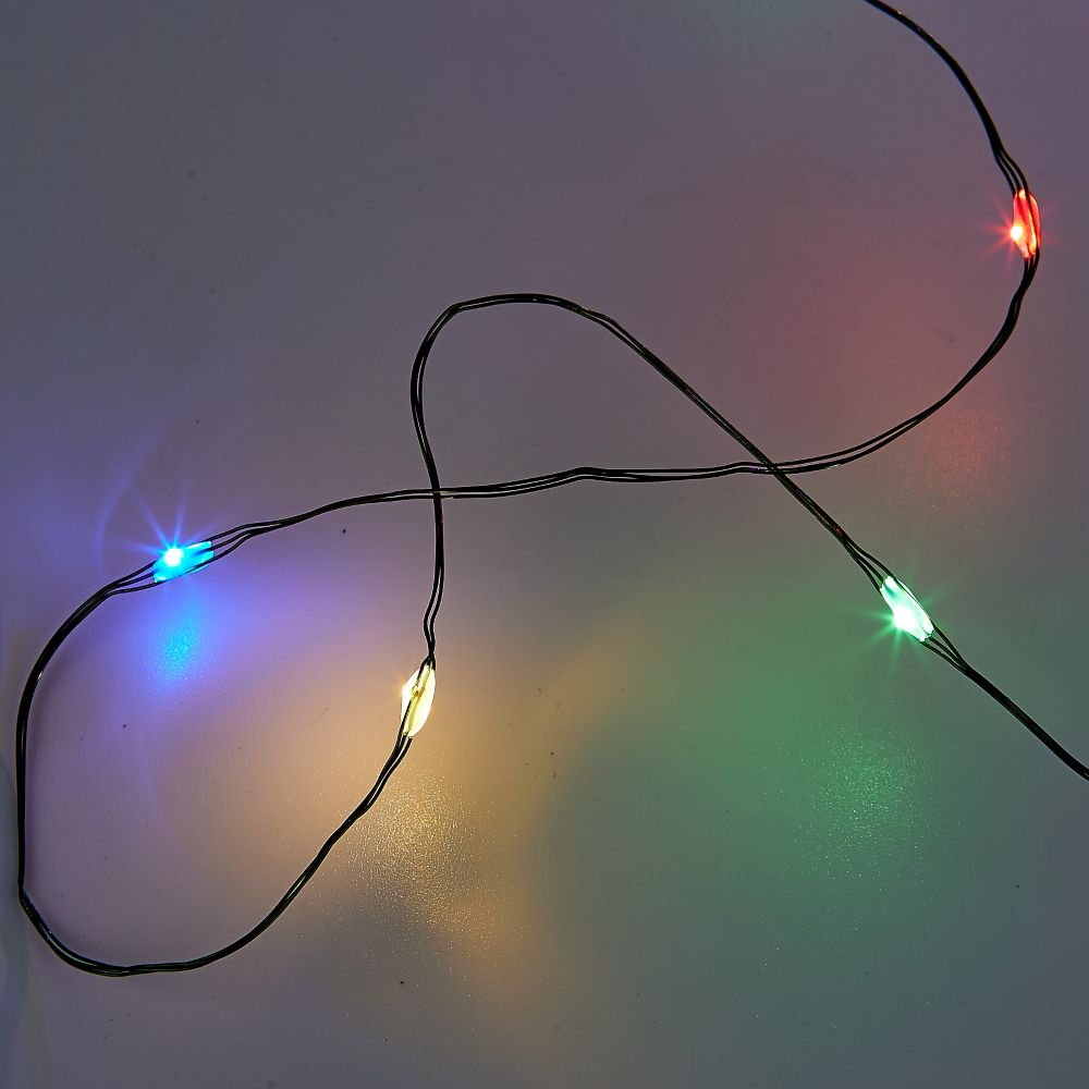 ULD-S2000-200-DGA MULTI IP20 DEW Гирлянда светодиодная Роса. 20м. 200 светодиодов. Разноцветный свет. Провод зеленый. ТМ Uniel